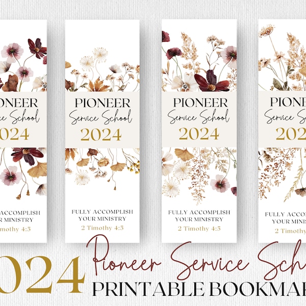 JW bookmark | Pioneer gifts | Pioneer Service School 2024 | JW Gifts | Boho Wildflowers Print