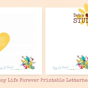 Disfrute de la vida para siempre, papel para escribir cartas JW / Escritura de cartas JW / Testigos de Jehová / JW imprimible / Membretes / Pájaros en el paraíso