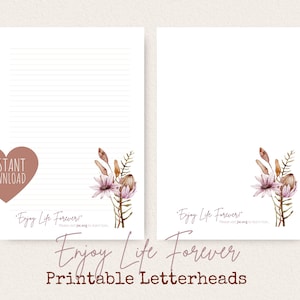 Enjoy Life Forever, JW Letter Writing Paper | JW Letter Writing | Jehovah's Witnesses | JW Printable | Letterheads | Pioneers | Botanicals