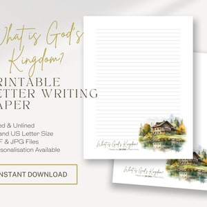 Reino de Dios, Papel para escribir cartas JW / Campaña especial / JW Imprimible / Paisaje de montaña