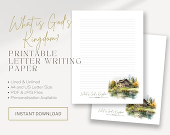 God&#39;s Kingdom, JW Letter Writing Paper | Special Campaign | JW Printable | Mountain landscape
