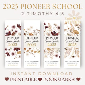JW bookmark Pioneer gifts Pioneer Service School 2025 JW Gifts | Boho Wildflowers Print