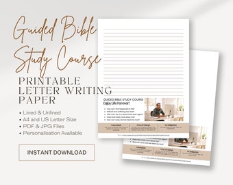 Guided Bible Study Course, Enjoy Life Forever! JW Letter Writing Paper | Printable Letterhead | Letter Writing | JW Letter Writing