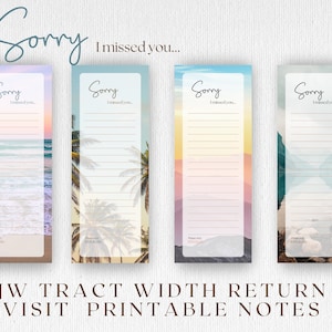 Notas de visita de regreso / Papel para escribir cartas JW / Testigos de Jehová / JW imprimible / Membretes / Para titular de tratados JW / Paisaje natural