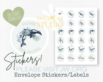 Please Visit jw.org | Envelope Stickers | Ocean Fauna and flora | JW Letter Writing | Jehovah&#39;s Witnesses | JW Stickers | JW Printable