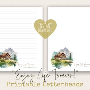 Disfrute de la vida para siempre, JW Letter Writing Paper / JW Letter Writing / Testigos de Jehová / JW Imprimible / Membretes / Paisaje de montaña