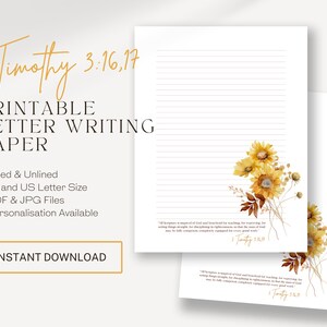 2 Timóteo 3:16,17, Carta de JW Papel Para Escrever | JW para impressão | Papéis timbrados | Estampa de girassol