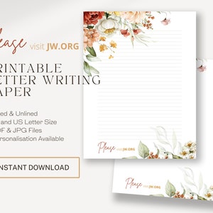 Visite jw.org, Modelo de Carta | Testemunhas de Jeová | JW Printable | JW Letterheads | Bright Botanicals