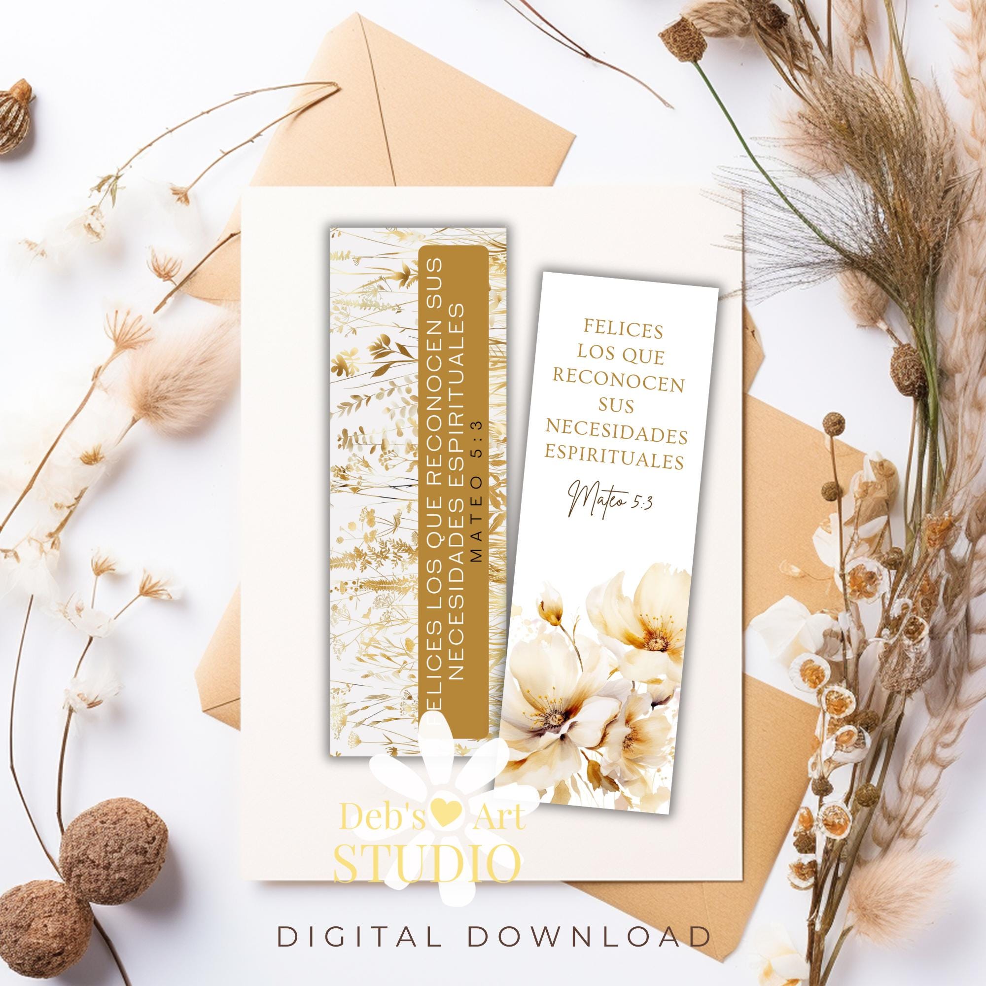 Bookmark Printable 2026 Year Text Matthew 5:3 Bible Verse Spanish JW ...