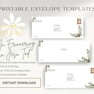 Visite jw.org, Sobres JW / Alemán / Invitación conmemorativa / Escritura de cartas JW / Testigos de Jehová / Rama de olivo