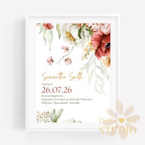 Jehovah’s Witness Baptism Gift, Personalised JW Baptism Keepsake, Custom Baptism Certificate, Pioneer Baptism Present Printable image 7