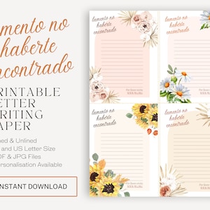 Espanhol, Notas de Revisita | Papel para escrever cartas JW | Testemunhas de Jeová | JW para impressão | Papéis timbrados | Pioneiros | Impressão de girassóis