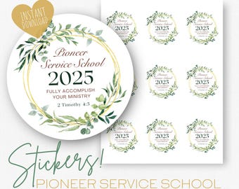 Pioneer Gifts JW Gift Tags Gift Stickers 2025 Pioneer School