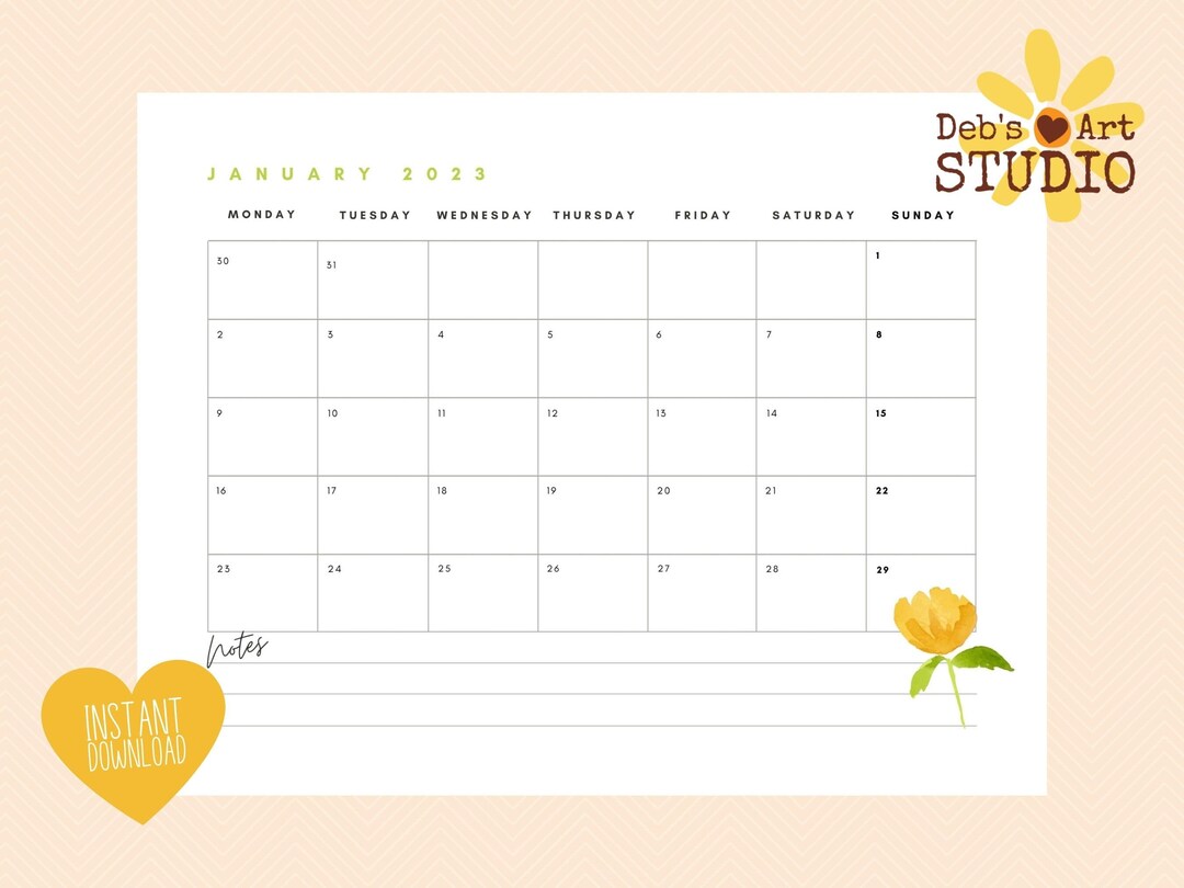 2023 Calendar Printable 2023 Monthly Planner Jehovah's Etsy Australia