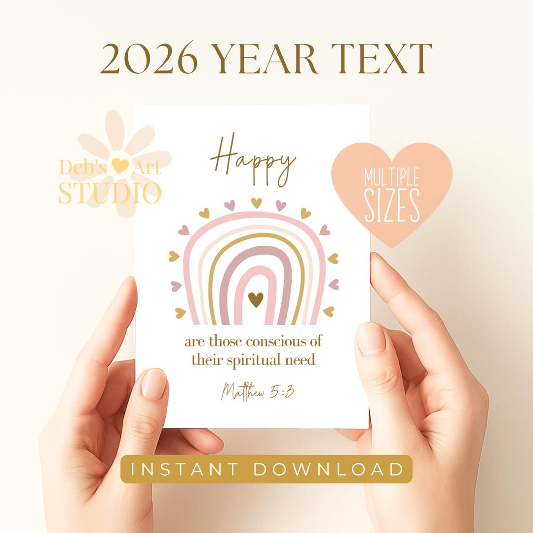 2026 JW Year Text Wall Art | Matthew 5:3 | Love Heart (digital Download ...
