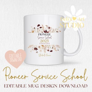 Pioneer School 2025 Mug Design Personalized Gift JW Pioneer Gifts Mug Design | Boho Wildflowers | JW Gifts Jehovah's Witnesses