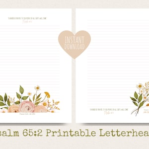 Salmo 65:2 / Papel para escribir cartas JW / Escritura de cartas JW / Testigos de Jehová / JW imprimible / Membretes / Sunshine Bouquet