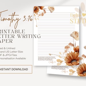 2 Timoteo 3:16, Papel para escribir cartas JW / JW imprimible / Membretes / Flores de otoño