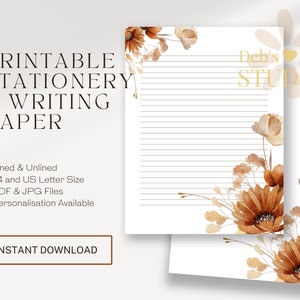 Membrete imprimible / Escritura de cartas / Escritura de cartas JW / Flores de otoño