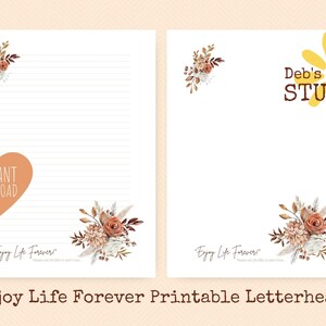 Disfrute de la vida para siempre, papel para escribir cartas JW / Escritura de cartas JW / Testigos de Jehová / JW imprimible / Membretes / Pioneros / Flores de otoño