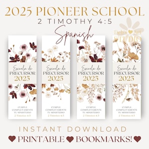 Marcapáginas TJ en español Escuela de Servicio Pionero 2025 Regalos para pioneros Regalos TJ Pioneros TJ / Estampados de flores silvestres bohemias