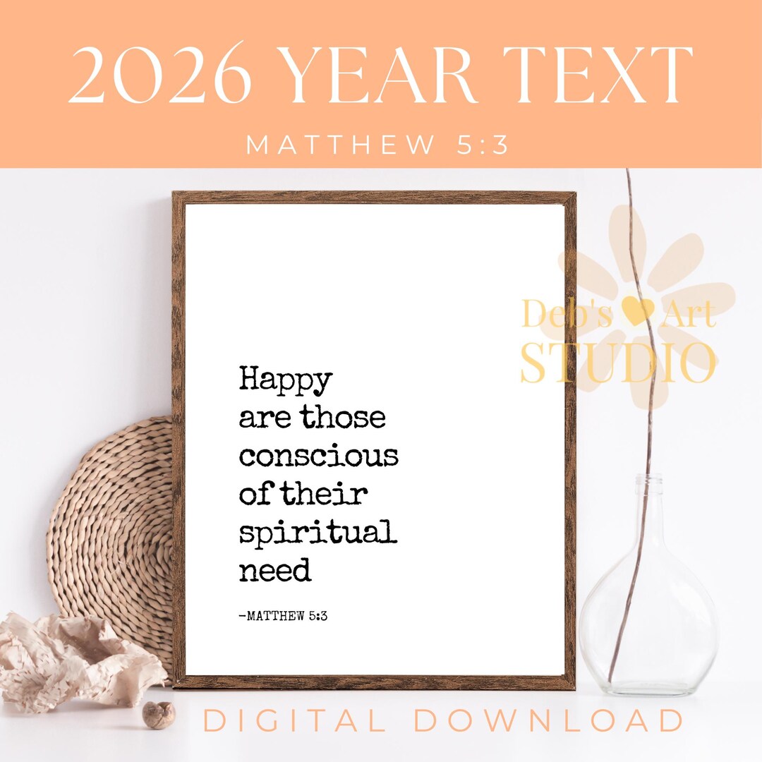 2026 JW Year Text Matthew 5:3 Print - Minimalist Bible Verse (digital ...