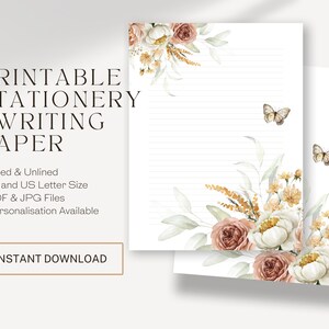 Membrete imprimible / Escritura de cartas / Ideas de regalos JW / Escritura de cartas JW / Rosas rosas polvorientas