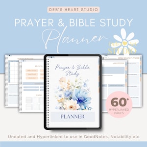 Bible Study Journal JW | JW Prayer Journal | JW Digital Planner | Blue Flower Print