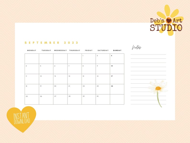 2023 Calendar A3 Wall Calendar Printable Monthly Planner Etsy Australia