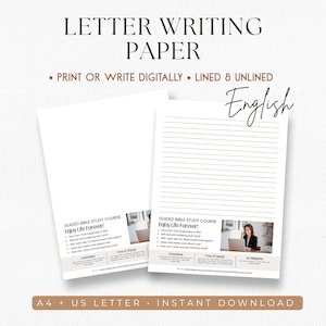 Papier JW pour la rédaction de lettres : cours d'étude biblique guidée en anglais (téléchargement numérique)