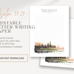 Salmo 37:29 Plantilla de escritura de cartas / Escritura de cartas JW / Testigos de Jehová / Papel JW / JW imprimible / Membrete
