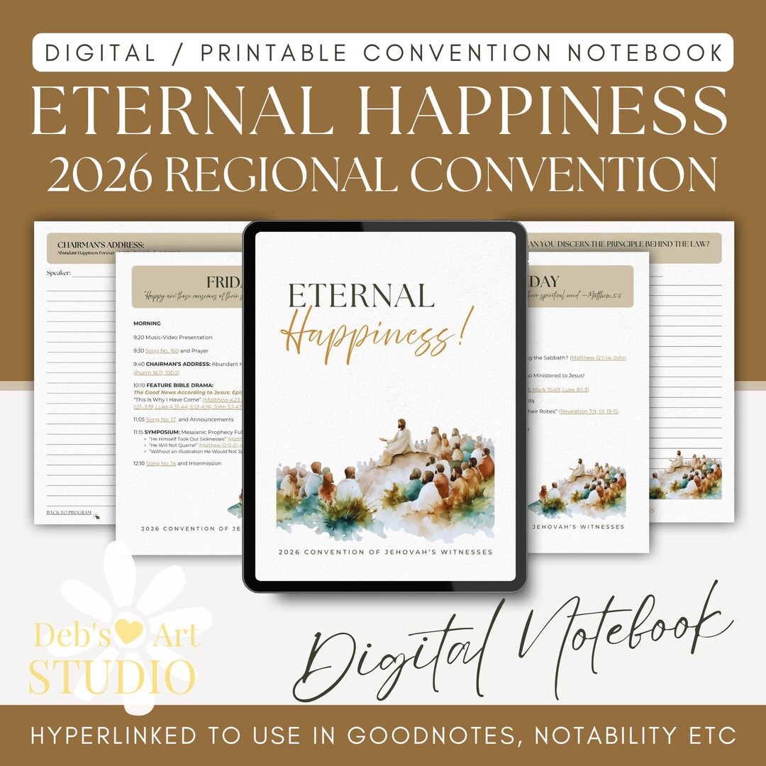 2026 JW Convention Notebook Printable, Eternal Happiness Digital ...