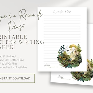Papel para escribir cartas del Reino de Dios - Portugués / Campaña especial / Membrete JW / Aves del bosque