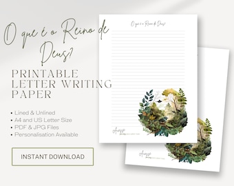God's Kingdom Letter Writing Paper - Portuguese | Special Campaign | JW Letterhead | Forest Birds
