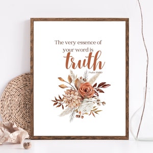 Texte de l'année JW 2023 | Psaume 119:116 | cadeau JW | Art mural verset biblique imprimable | Témoins de Jéhovah | Cadeau de pionnier | Fleurs d'automne bohèmes