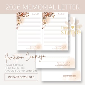 Papier à en-tête de l'invitation commémorative 2026 : fleurs bohèmes d'automne (PDF et JPG)