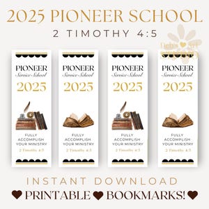 Pioneer Gifts JW Pioneer Service School 2025 Marque-pages à imprimer pour la maison JW Brother Gifts