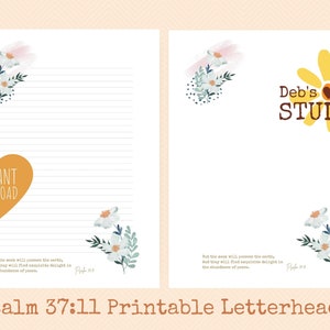 Psalm 37:11 Letter Writing Template | White Daisies | JW Letter Writing | Jehovah's Witnesses | JW Paper | JW Printable | Letterheads