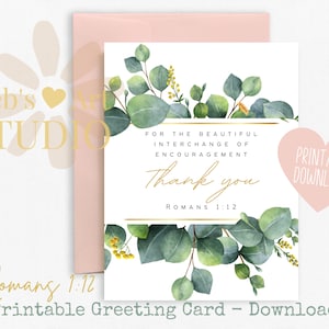 Merci, Encouragement, Verset de la Bible | de voeux | Romains 1:11,12 | Art mural chrétien | Cadeau JW Pioneer