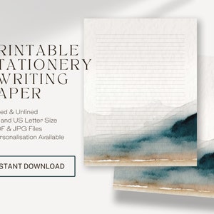 Papel de escritura de cartas JW / JW imprimible / Membretes / Playa de acuarela