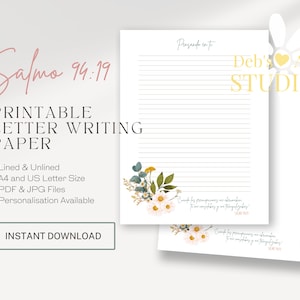 Salmo 94:19 / Español / Papel para escribir cartas JW / Escritura de cartas JW / Testigos de Jehová / JW imprimible / Membretes / Sunshine Bouquet
