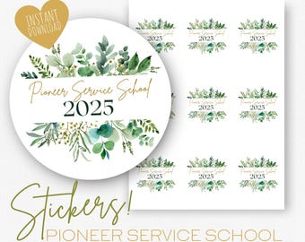 Pioneer Gifts JW Gift Tags Gift Stickers 2025 Pioneer School JW Gifts JW Printable | Green Leaves