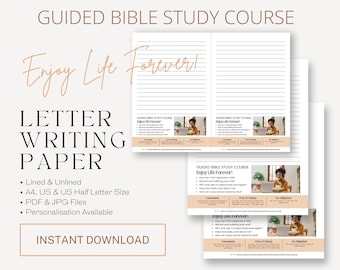 Guided Bible Study Course, Enjoy Life Forever! JW Letter Writing Paper | Printable Letterhead | Letter Writing | JW Letter Writing