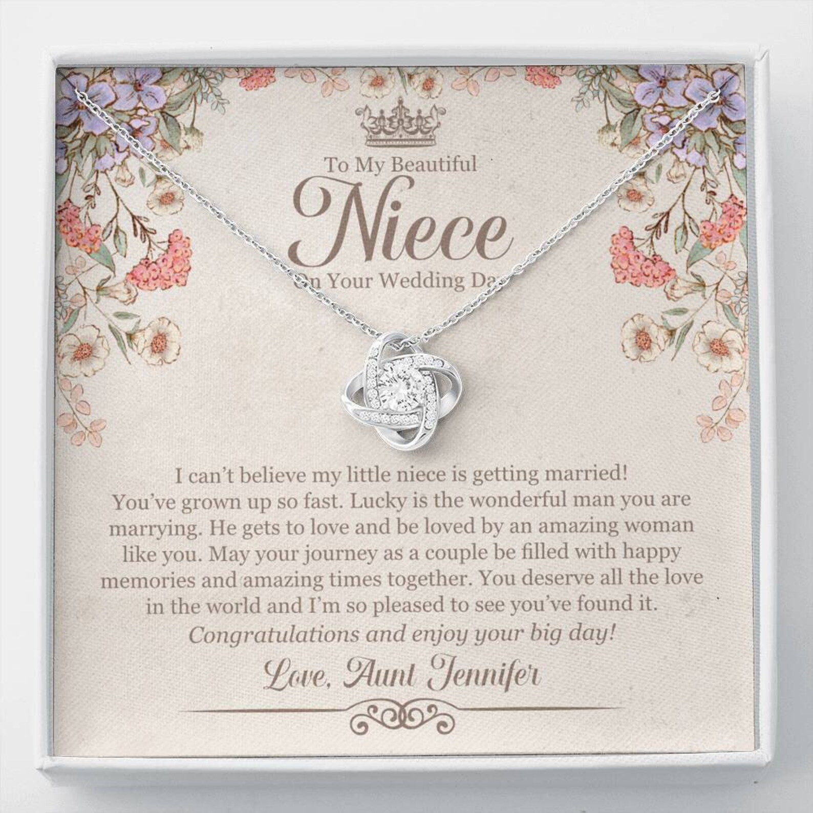 Cadeau de mariage pour nièce à la mariée de tante collier Etsy France
