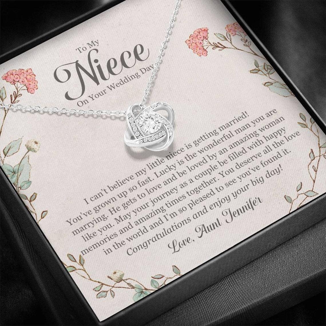 To My Niece On Your Wedding Day Wedding Jewelry From Auntie Etsy