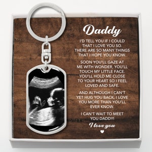 Daddy to be Fathers day Gift From Baby Bump, New Dad Daddy Gift, New Dad For First Time, Dad Gift Ultrasound, Pregnancy Photo Keychain