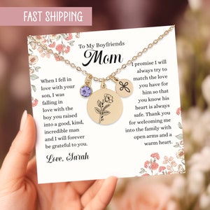 To My Boyfriends Mom Necklace - Birthday Gift For Boyfriend’s Mom, Mother’s Day Gift For Boyfriends Mom