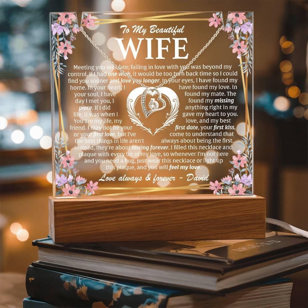 To My Wife Meeting You Was Fate - Acrylic Plaque Necklace, Gift From ...