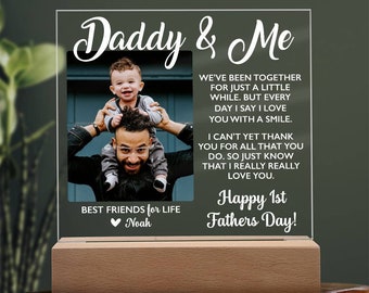 First Fathers Day Acrylic Photo Frame, 1st Fathers Day Gift from Baby, First Father's Day Poem Gift, Personalized First Father's Day 2024