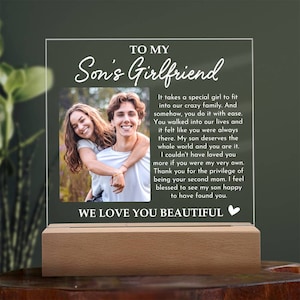 To My Son’s Girlfriend Acrylic Photo Frame, Son's Girlfriend Christmas